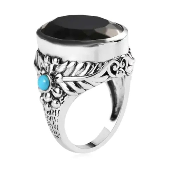 Elite Shungite & Sleeping Beauty Turquoise Ring. - Picture 8 of 10
